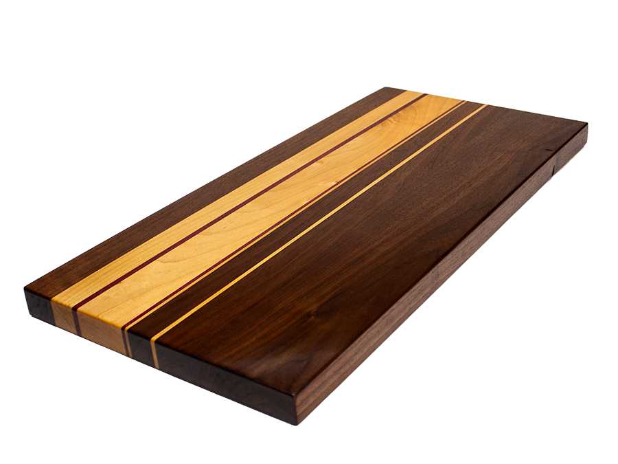 Black Walnut - Hard Maple - Purple Heart cutting charcuterie serving board
