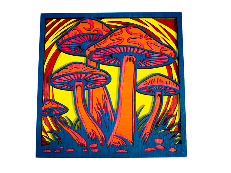 Sun and Moon laser cut layer wall art.