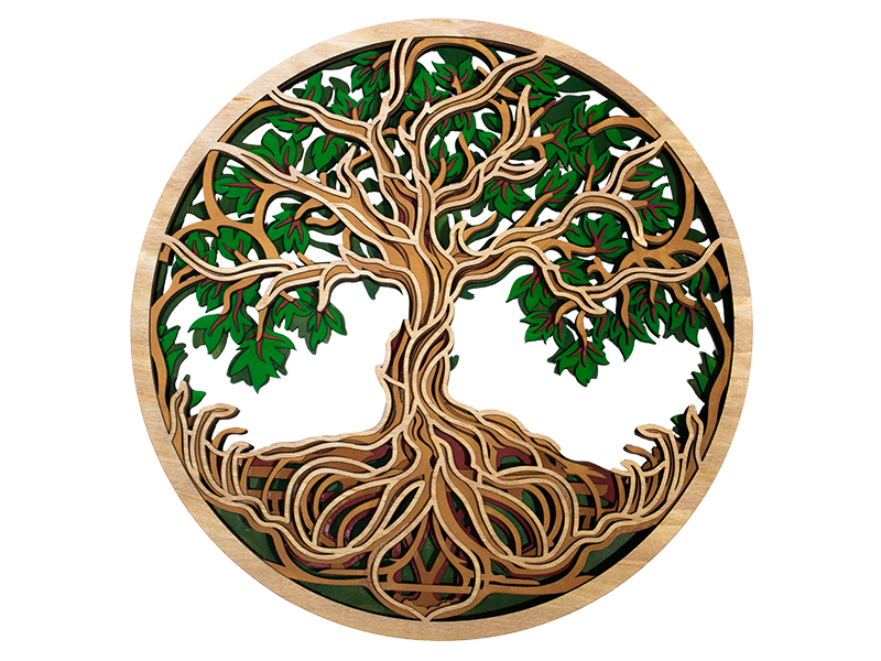 Tree of life laser cut layer wall art